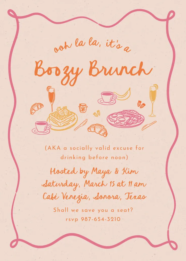 Toast before noon - brunch & lunch invitation